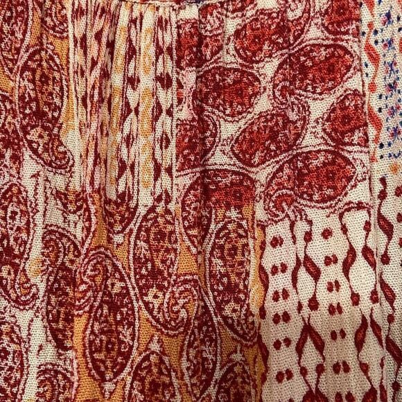 Sophie Rue Red Orange Blue Boho Paisley Patterned Flowy Tank Top Size Small - Picture 4 of 5